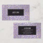 PixDezines luipaard/lila/faux glitter+silver Visitekaartje (Voorkant / Achterkant)