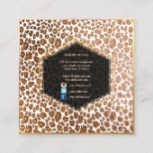 PixDezines Luipaard Print/Faux Gold/DIY Achtergron Vierkante Visitekaartje (Achterkant)