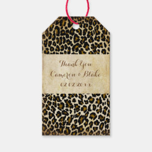 PixDezines  luipaard print faux perkament Cadeaulabel