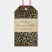 PixDezines  luipaard print faux perkament Cadeaulabel (Achterkant)