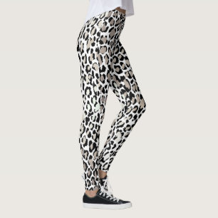 PixDezines Luipaard Print/Zilveren Toon Leggings