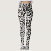PixDezines Luipaard Print/Zilveren Toon Leggings (Voorkant)
