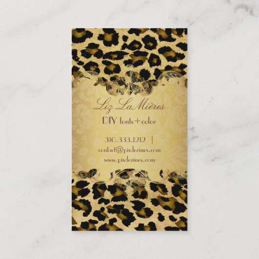 PixDezines  luipaard Visitekaartje (Achterkant)