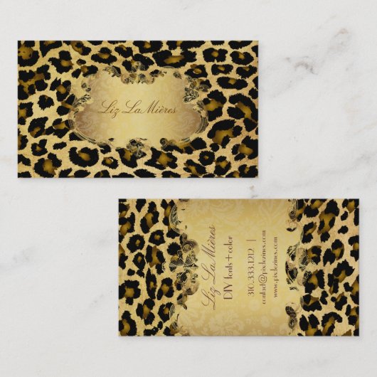 PixDezines  luipaard Visitekaartje (Voorkant / Achterkant)