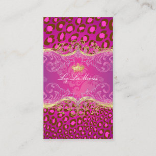PixDezines Luipaard vlekken, fuchsia Visitekaartje