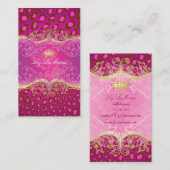 PixDezines Luipaard vlekken, fuchsia Visitekaartje (Voorkant / Achterkant)