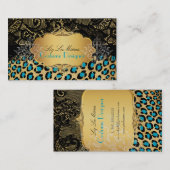 PixDezines  luipaard, zebra+lace Visitekaartje (Voorkant / Achterkant)