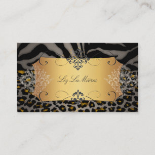 PixDezines  luipaard, zebra + vocht Visitekaartje