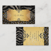 PixDezines  luipaard, zebra + vocht Visitekaartje (Voorkant / Achterkant)