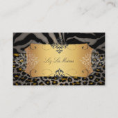 PixDezines  luipaard, zebra + vocht Visitekaartje (Voorkant)