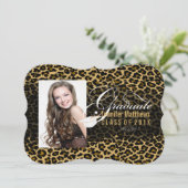 PixDezines Luipaardprint Afstudeerfeest Kaart (Staand voorkant)