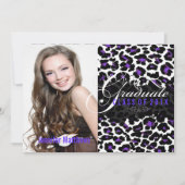 PixDezines Luipaardprint Afstuderen, Paars Kaart (Voorkant)