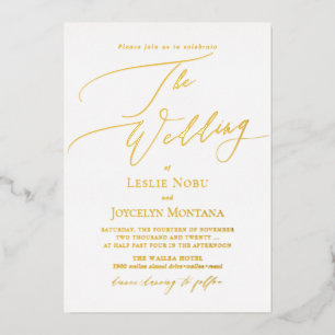 PixDezines Luxe Calligrafie Minimalistische DIY Kl Folie Uitnodiging