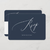 PixDezines Luxe Calligrafie Navy Blue RSVP (Voorkant / Achterkant)