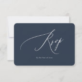 PixDezines Luxe Calligrafie Navy Blue RSVP (Voorkant)