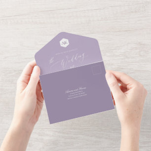 PixDezines Luxe Calligraphy DIY Kleur Lavendel All In One Uitnodiging