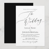 PixDezines Luxe Calligraphy Minimalist Wedding Kaart (Voorkant / Achterkant)