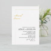 PixDezines Luxe Calligraphy Minimalistisch  Folie Uitnodiging (Staand Voorkant)