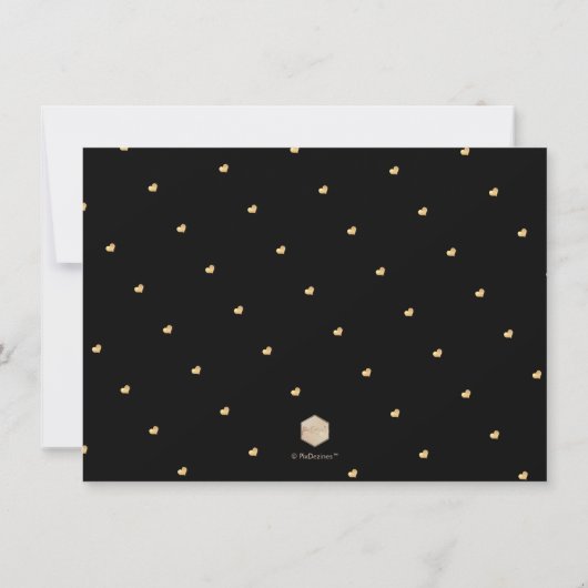 PixDezines Luxe Kalligrafie Faux Gold Heart Save The Date (Achterkant)