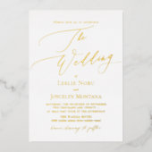 PixDezines Luxe kalligrafie Minimale echte Folie Folie Uitnodiging (Voorkant)