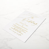 PixDezines Luxe kalligrafie Minimale echte Folie Folie Uitnodiging (Gedraaid)