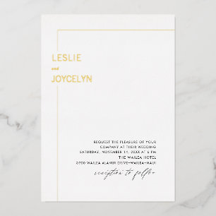 PixDezines Luxe Kalligrafie Minimalistisch Folie Uitnodiging