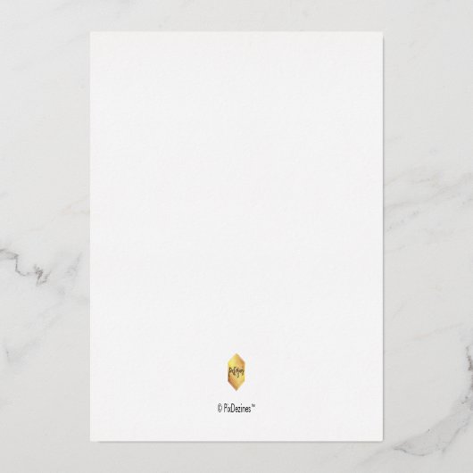 PixDezines Luxe kalligrafie repetitie Real Folie Uitnodiging (Achterkant)