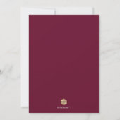 PixDezines Luxe Script Burgundy Bruiloftsborrel Kaart (Achterkant)