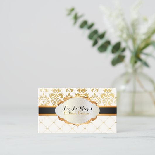 PixDezines  lys damask Visitekaartje (Staand voorkant)