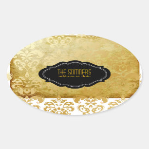 PixDezines  lys damast/DIY achtergrond Ovale Sticker