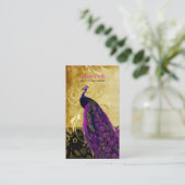 PixDezines  magenta pauock+lace/diy fonts Visitekaartje (Staand voorkant)