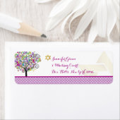 PixDezines Magenta Tree of Life/Bat Mitzvah Etiket (Insitu)