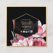 PixDezines MAGNOLIA/ BOTANISCHE PRINT Vierkante Visitekaartje (Achterkant)