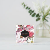 PixDezines MAGNOLIA/ BOTANISCHE PRINT Vierkante Visitekaartje (Staand voorkant)