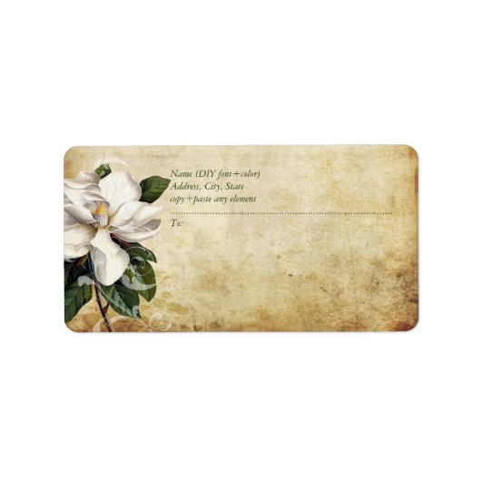 PixDezines  Magnolia/Faux Parchment Etiket (Voorkant)