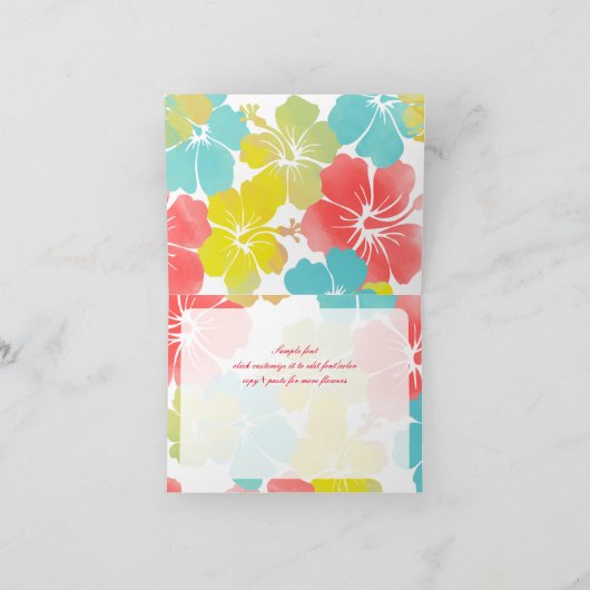 PixDezines mahalo, o hui hou/hibiscus Bedankkaart (Binnen)