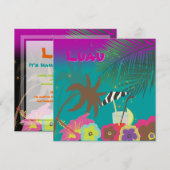 PixDezines Mai Tai, Luau op het strand Kaart (Voorkant / Achterkant)