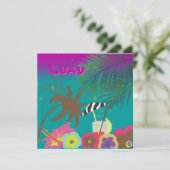 PixDezines Mai Tai, Luau op het strand Kaart (Staand voorkant)