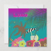 PixDezines Mai Tai, Luau op het strand Kaart (Voorkant)