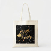 PixDezines Maid of../Faux Gold Script Tote Bag (Voorkant)