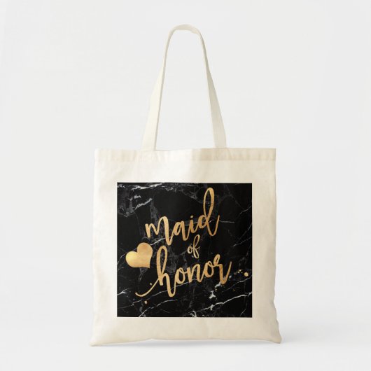 PixDezines Maid of../Faux Gold Script Tote Bag (Voorkant)