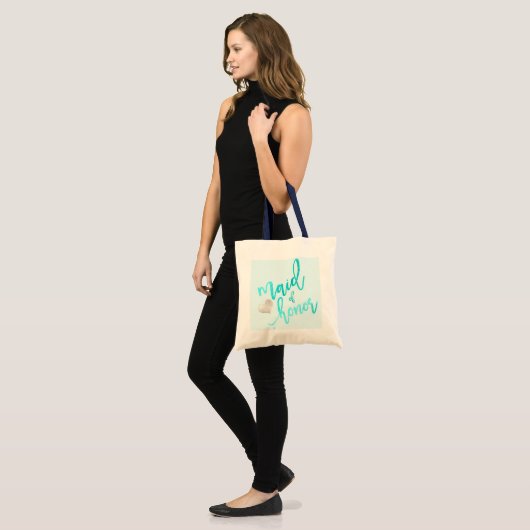 PixDezines Maid of Honor/Faux Folie/Aqua Tote Bag (Voorkant (model))