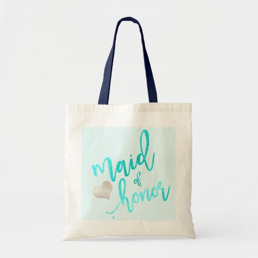 PixDezines Maid of Honor/Faux Folie/Aqua Tote Bag (Voorkant)
