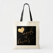 PixDezines Maid of Honor/Faux Gold Kalligrafie Tote Bag (Voorkant)