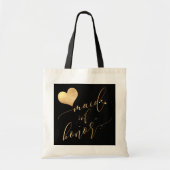 PixDezines Maid of Honor/Faux Gold Kalligrafie Tote Bag (Voorkant)