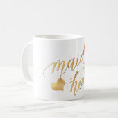 PixDezines Maid of Honor/Faux Gold/Modern Script Koffiemok (Voorkant links)