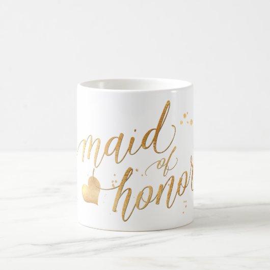 PixDezines Maid of Honor/Faux Gold/Modern Script Koffiemok (Center)