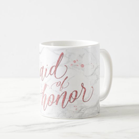 PixDezines Maid of Honor/Faux Roos Gold/Fun Script Koffiemok (Voorkant rechts)