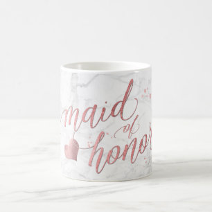 PixDezines Maid of Honor/Faux Roos Gold/Fun Script Koffiemok