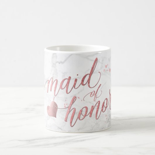 PixDezines Maid of Honor/Faux Roos Gold/Fun Script Koffiemok (Center)